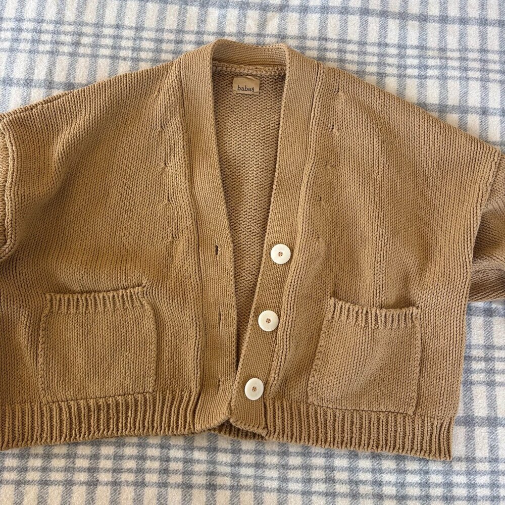Babaa Cardigan No 22 in Tamarind Tree cotton cropped